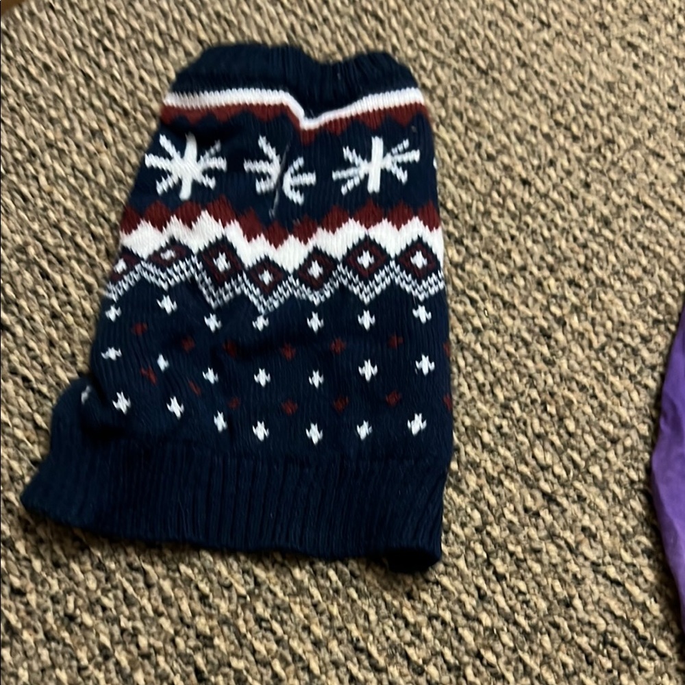 4/$15 Navy Blue Knit sweater with Snowflake Pattern